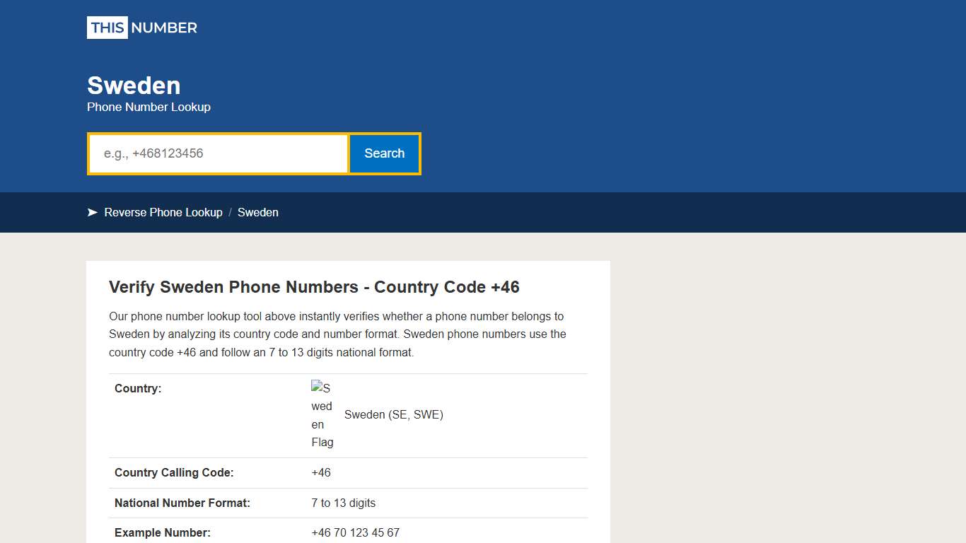 Sweden Phone Number Lookup +46 - ThisNumber