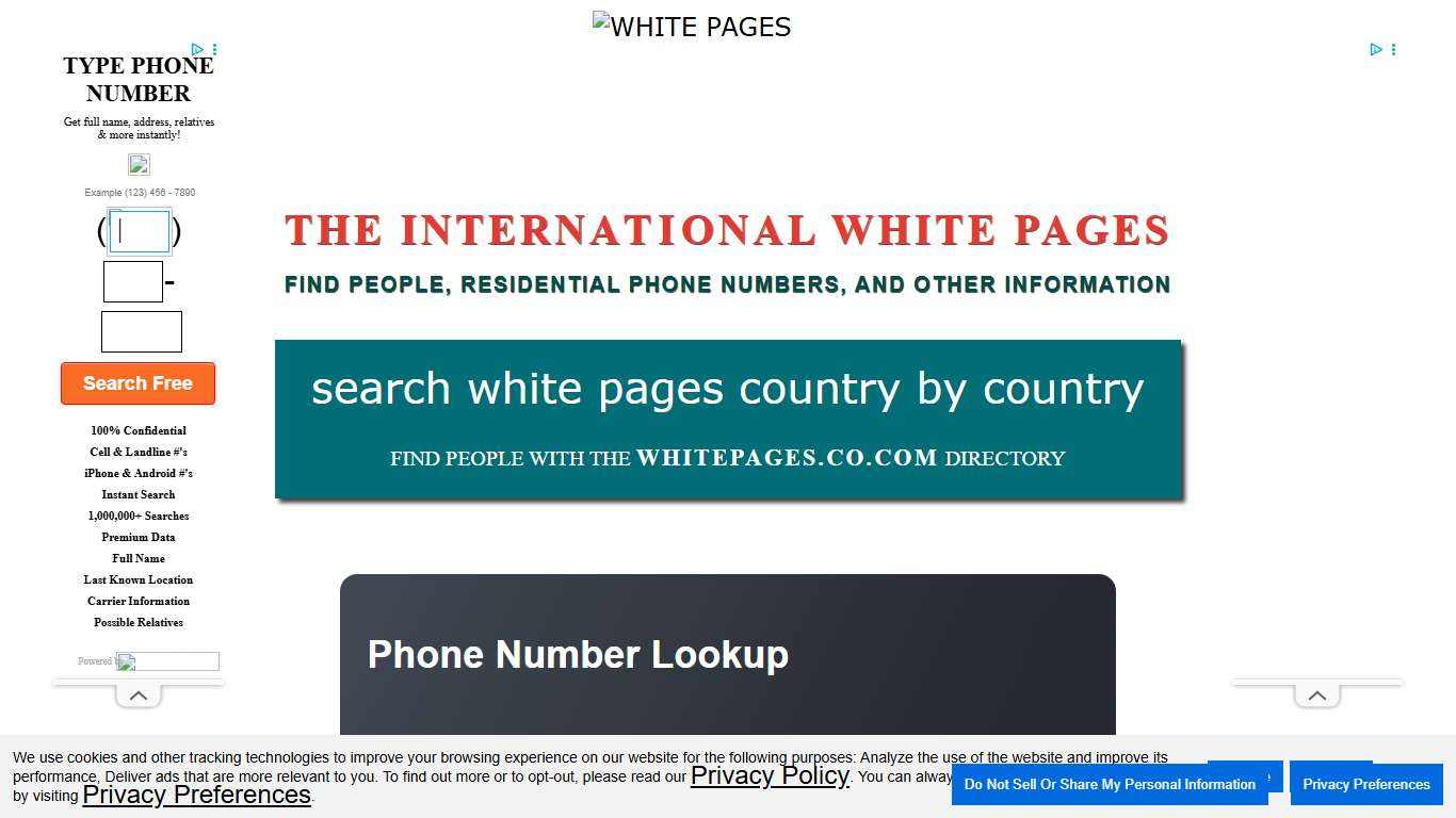 White Pages Directory Lookup